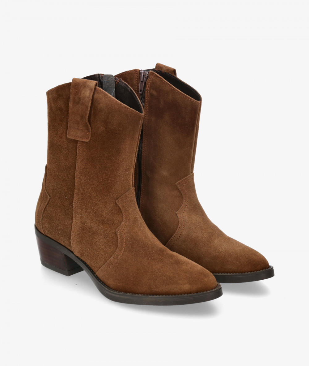 Botines Rhostock  13787 en serraje cuero Botines Rhostock  13787 en serraje cuero