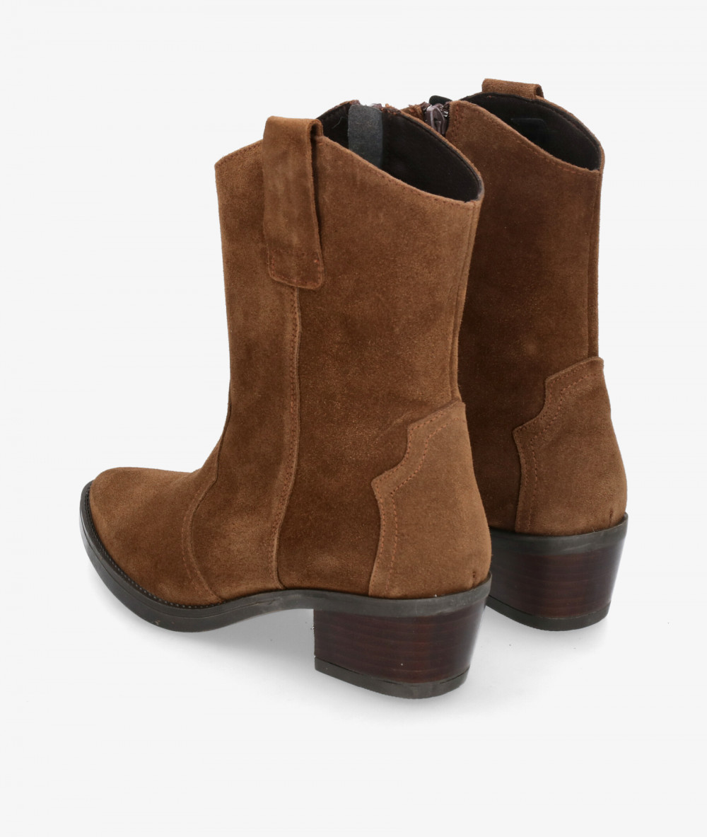 Botines Rhostock  13787 en serraje cuero Botines Rhostock  13787 en serraje cuero
