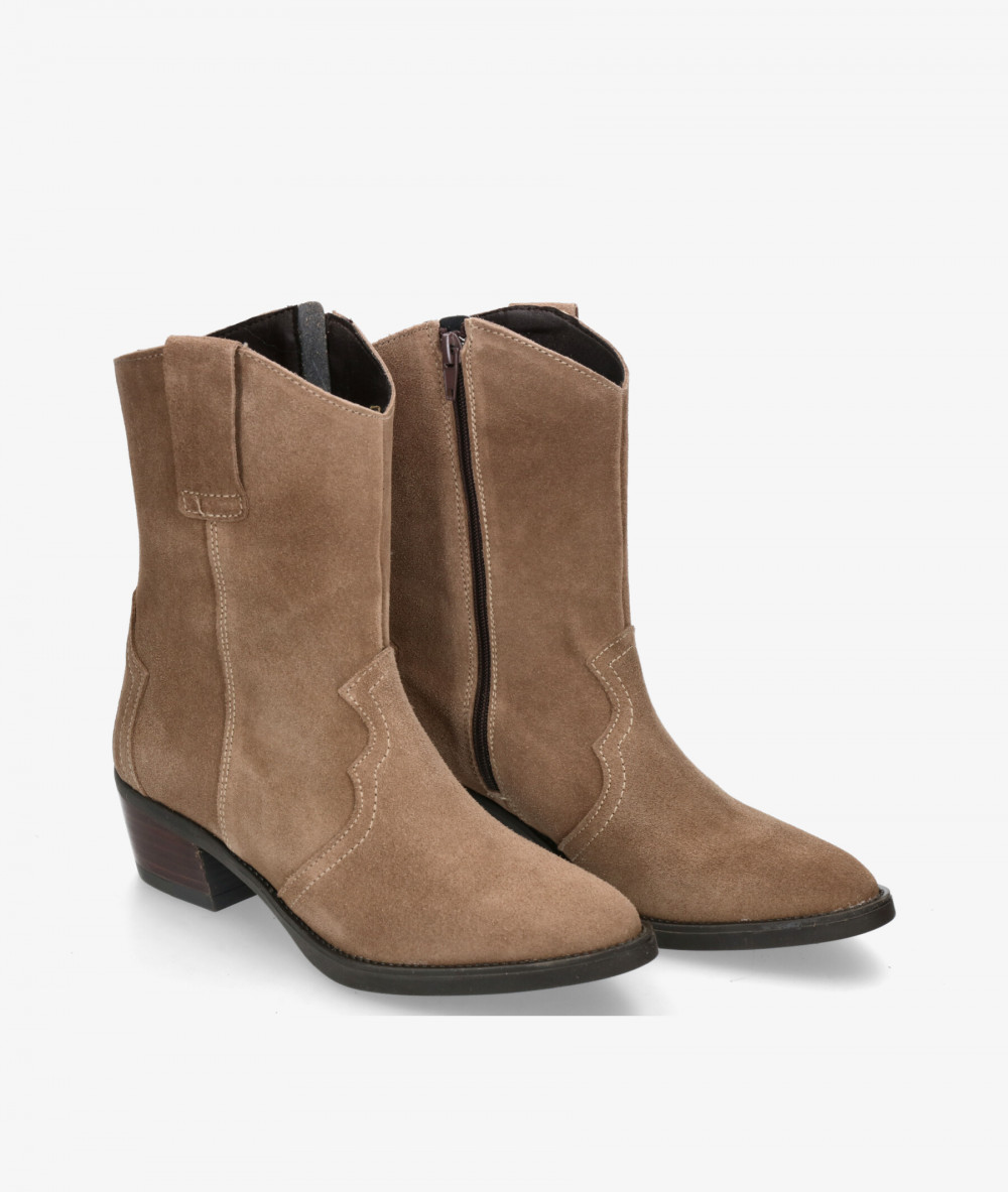 Botines Rhostock  13787 en serraje taupe Botines Rhostock  13787 en serraje taupe