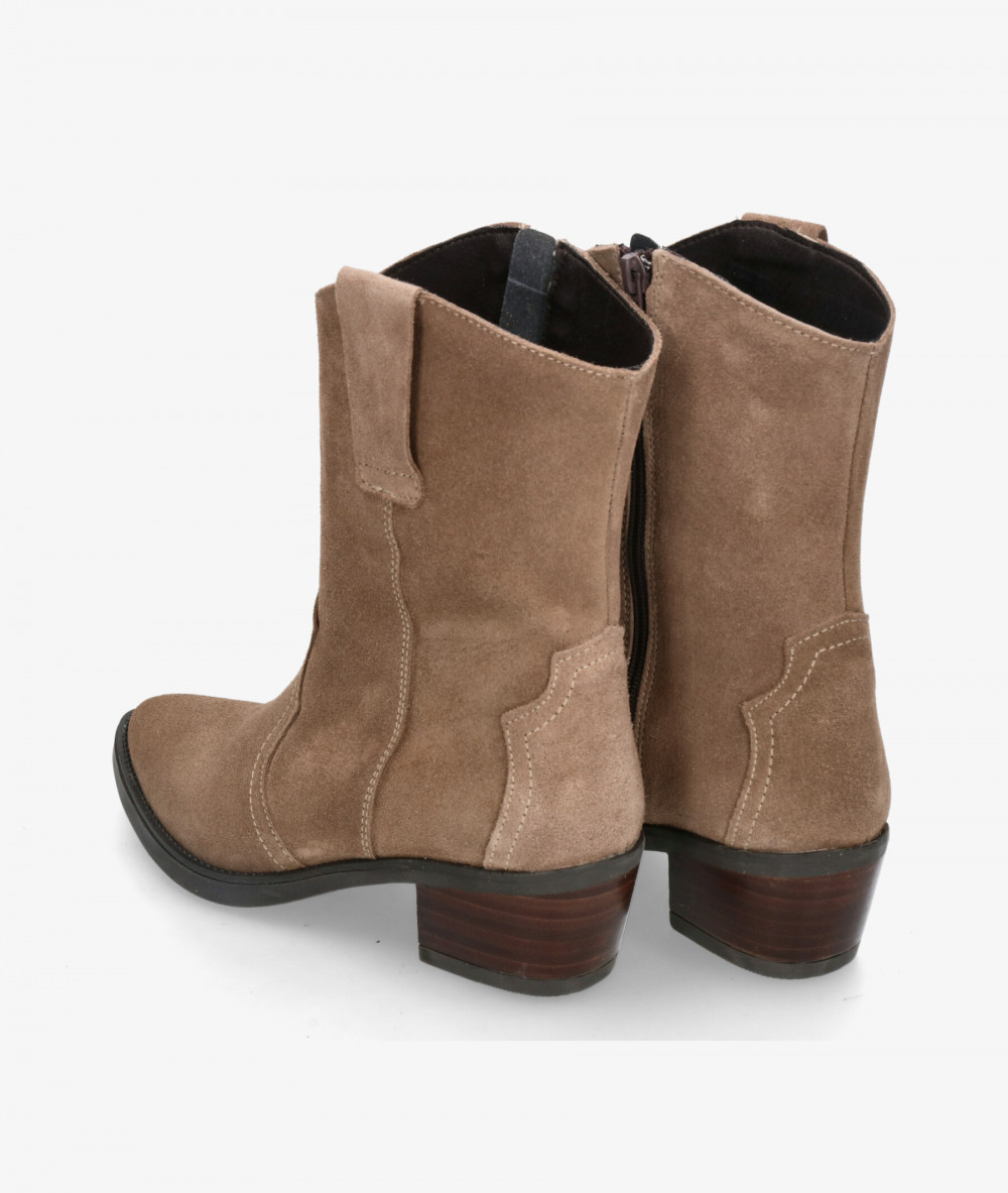 Botines Rhostock  13787 en serraje taupe Botines Rhostock  13787 en serraje taupe