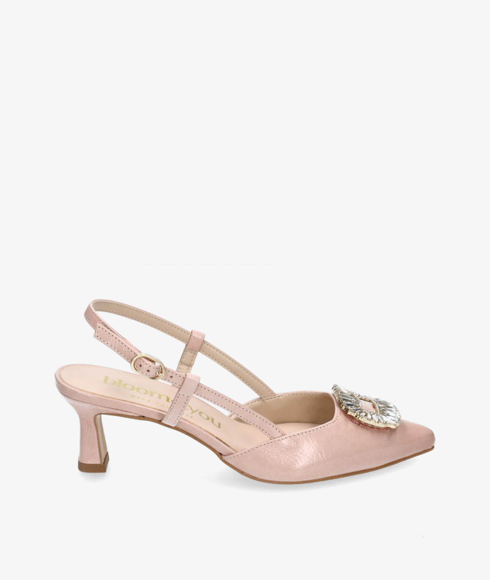 bloom&you Dress medium heel shoes JEWEL in nude patent leather