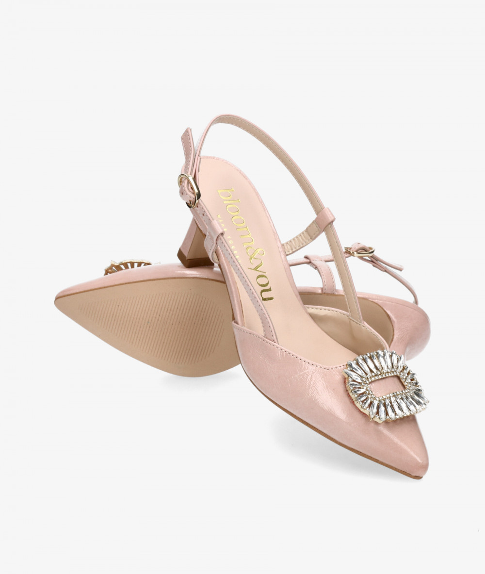 bloom&you Dress medium heel shoes JEWEL in nude patent leather
