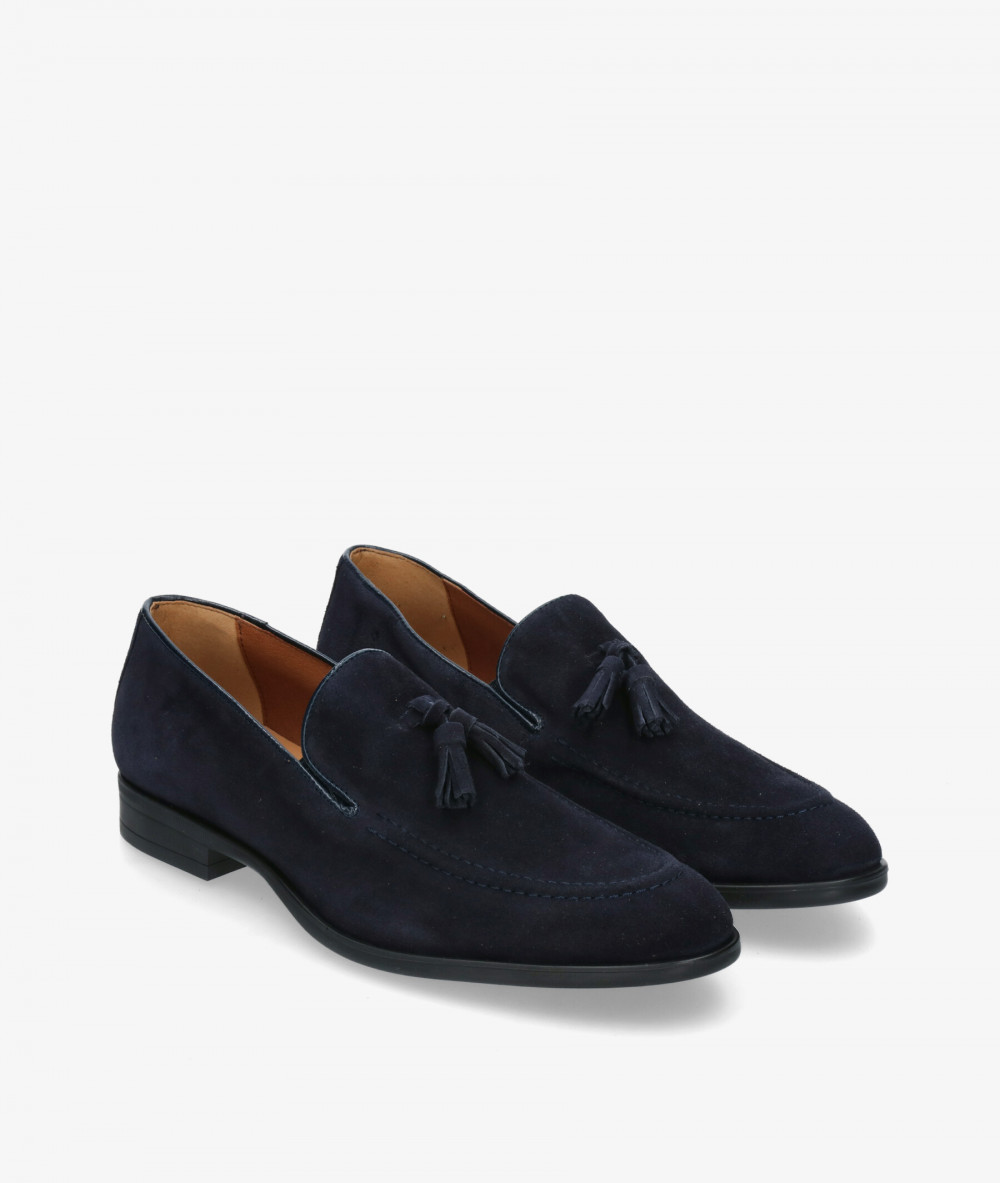 bloom&you Loafers 83657 in blue split suede