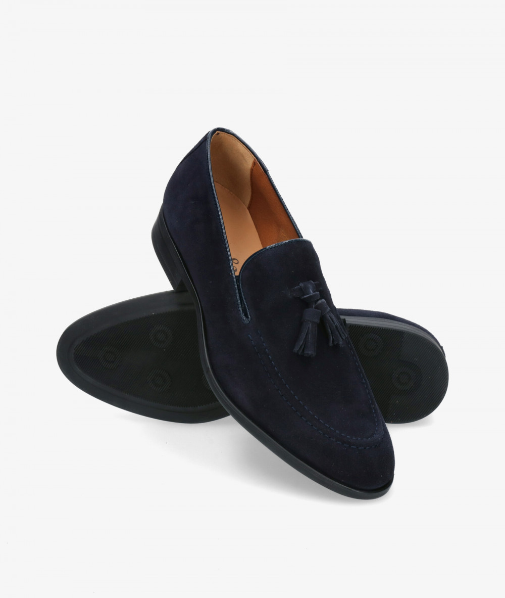 bloom&you Loafers 83657 in blue split suede