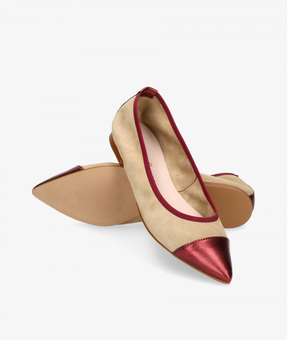 bloom&you Ballerinas ROSAN in taupe split suede