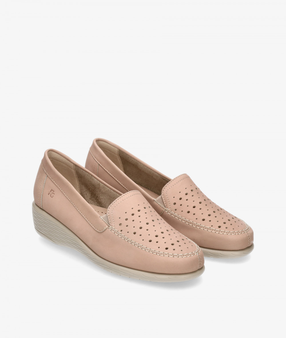 Flex&Go Comfort shoes ST1088 in beige nubuck
