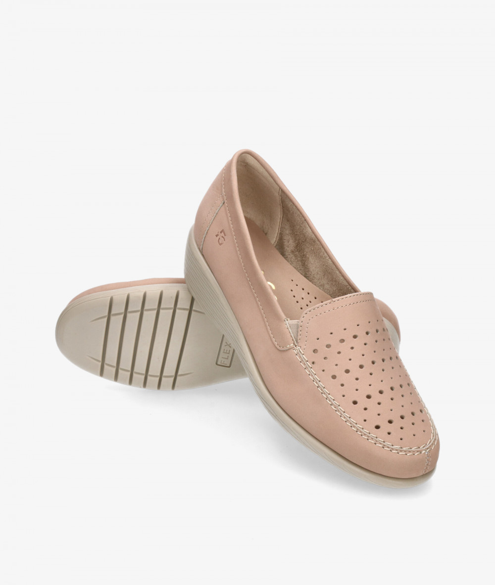 Flex&Go Comfort shoes ST1088 in beige nubuck