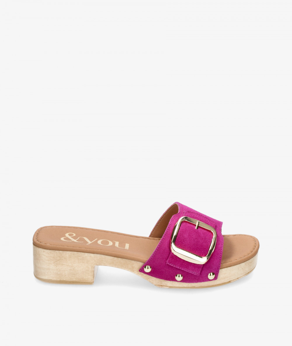 Sandalias bloom&you LARA en serraje fucsia