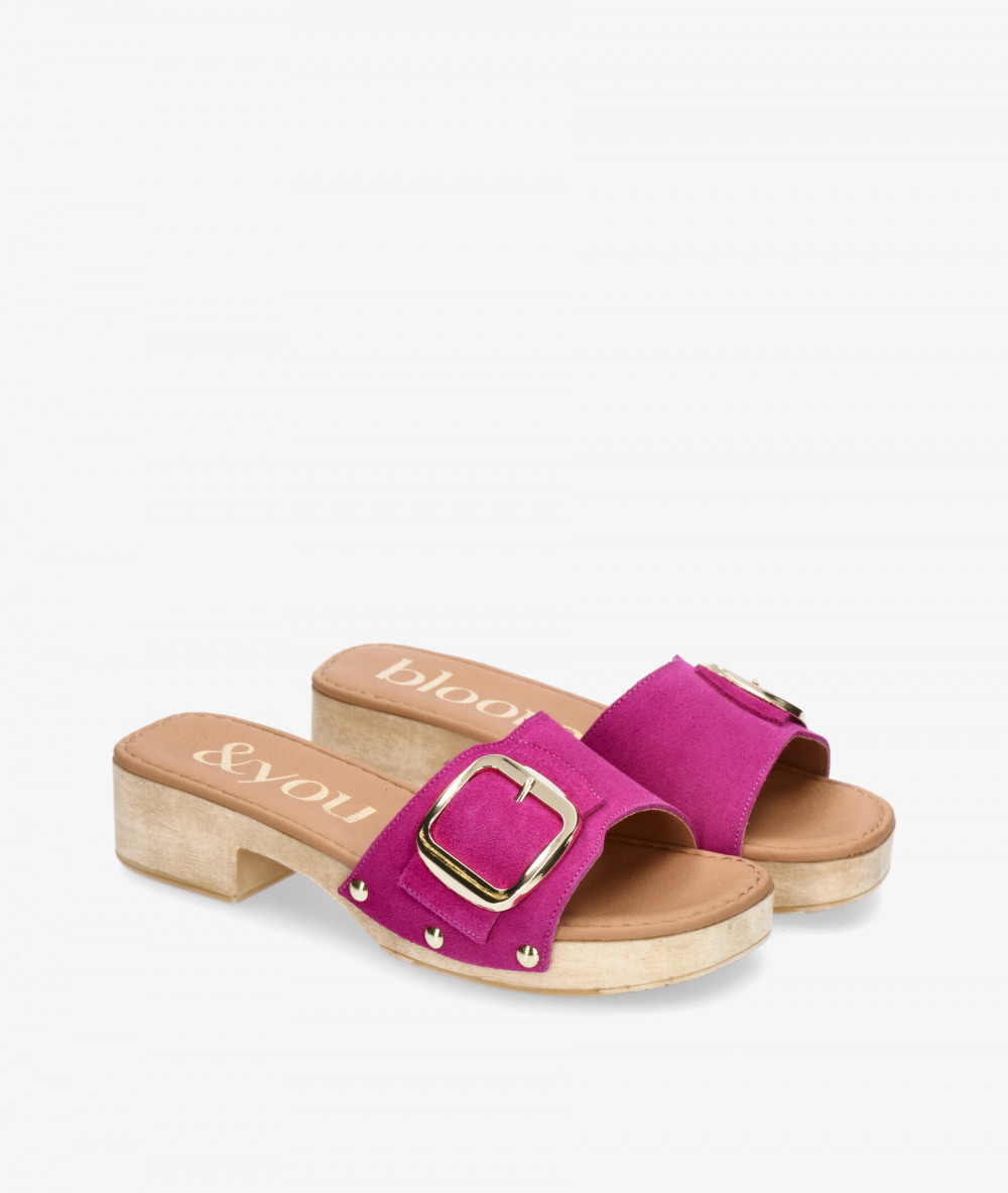 Sandalias bloom&you LARA en serraje fucsia