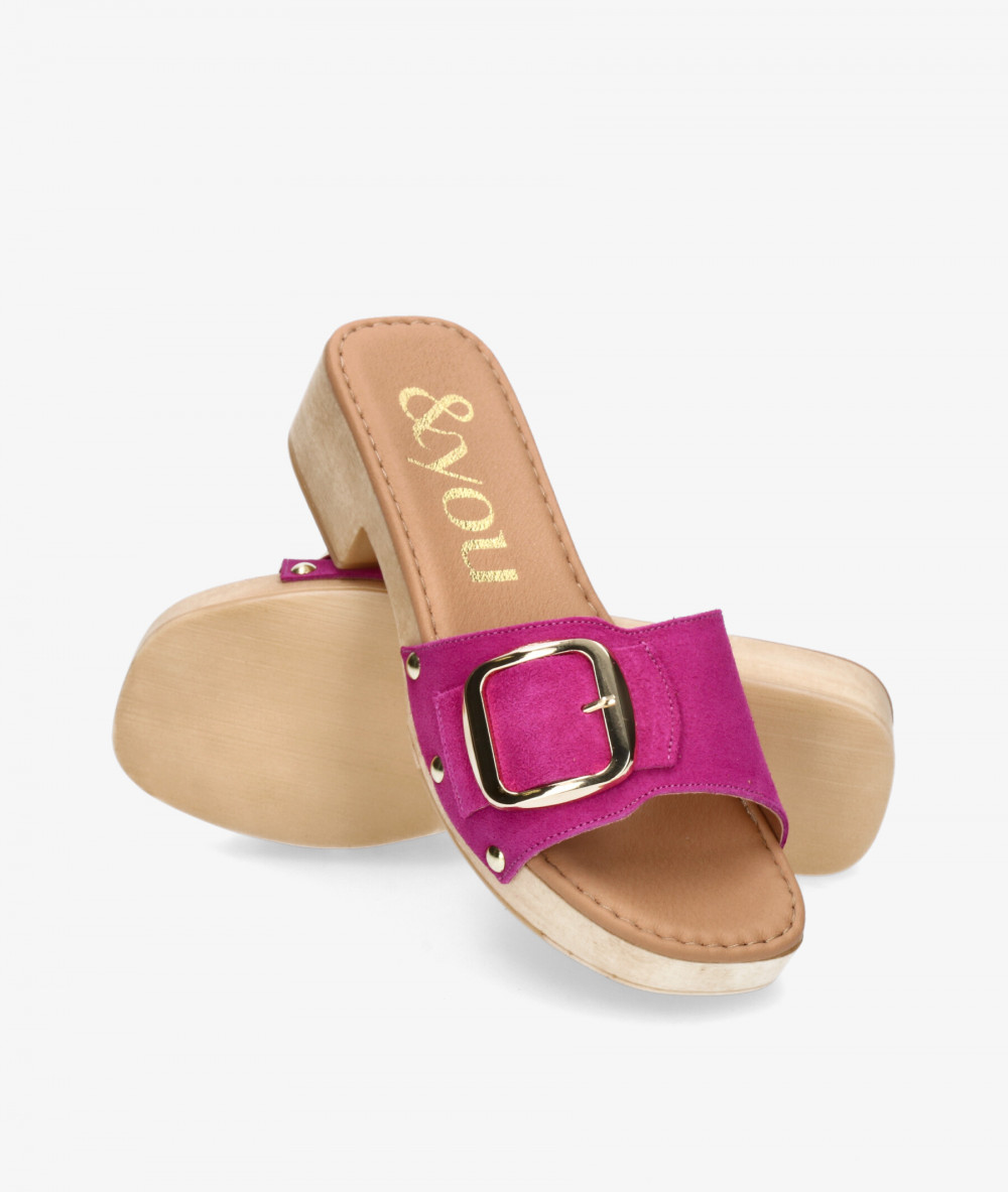 Sandalias bloom&you LARA en serraje fucsia