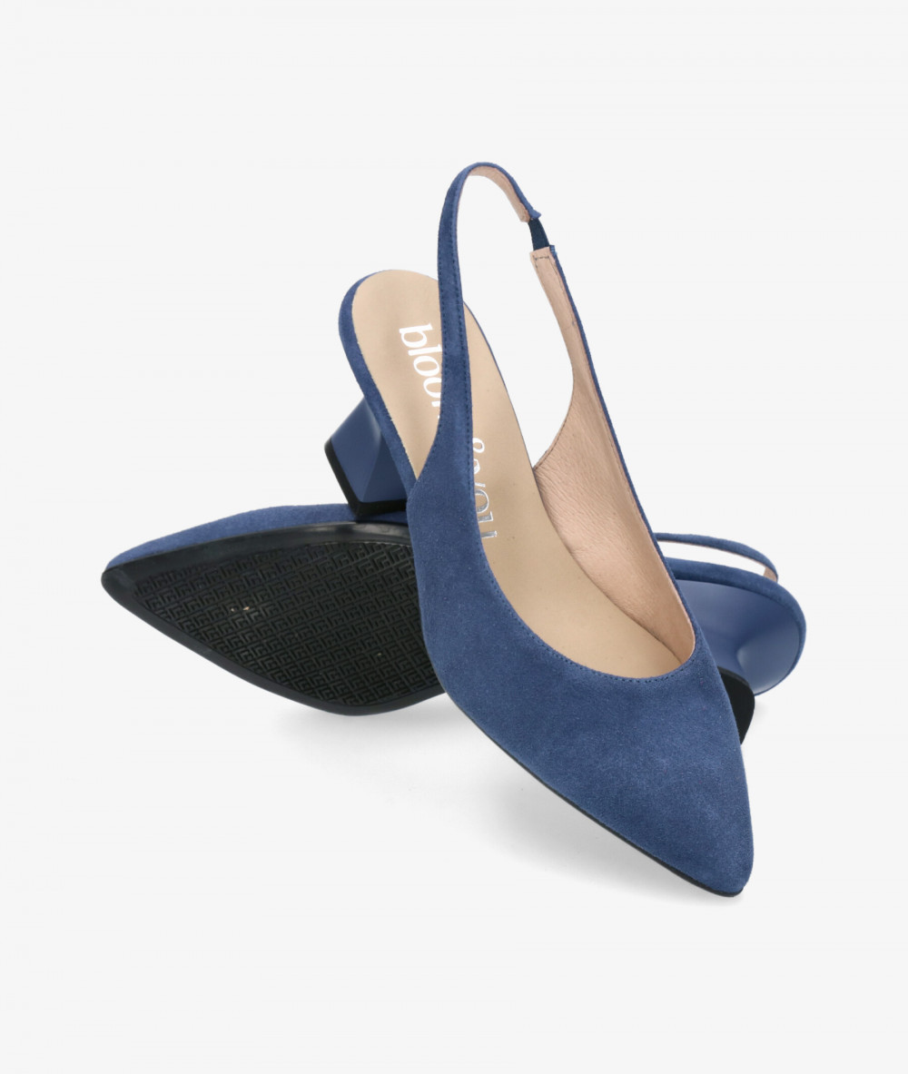 bloom&you Dress medium heel shoes LILY in blue suede