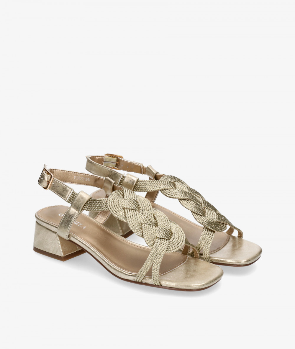 Sandalias D'angela 23105 en platino