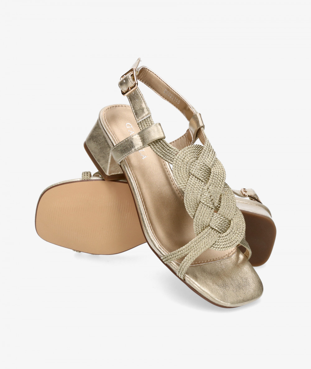 Sandalias D'angela 23105 en platino