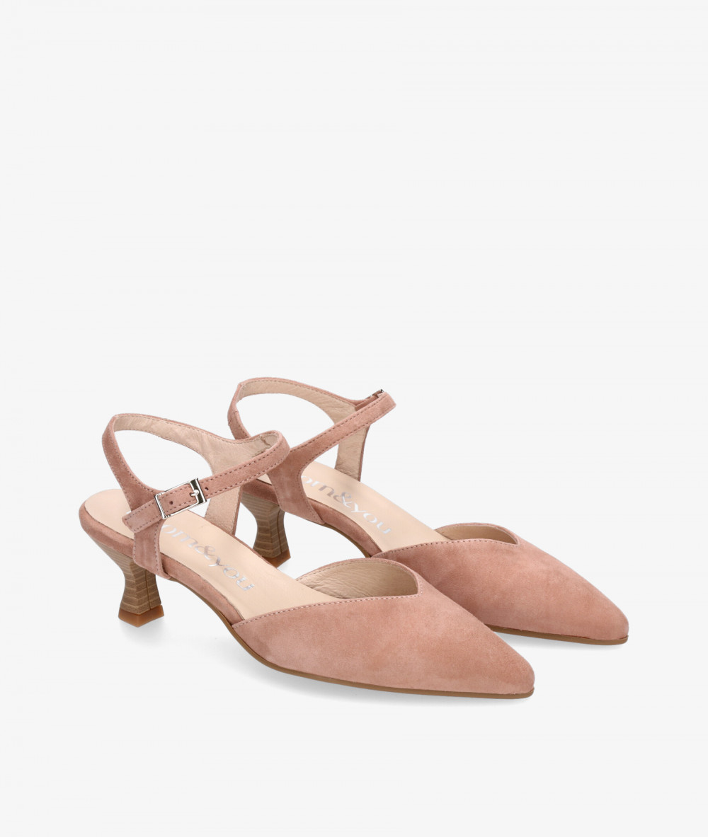 bloom&you Dress medium heel shoes ZINNIA in nude suede