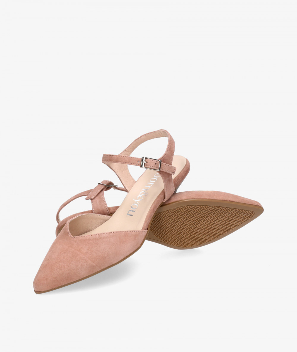 bloom&you Dress medium heel shoes ZINNIA in nude suede