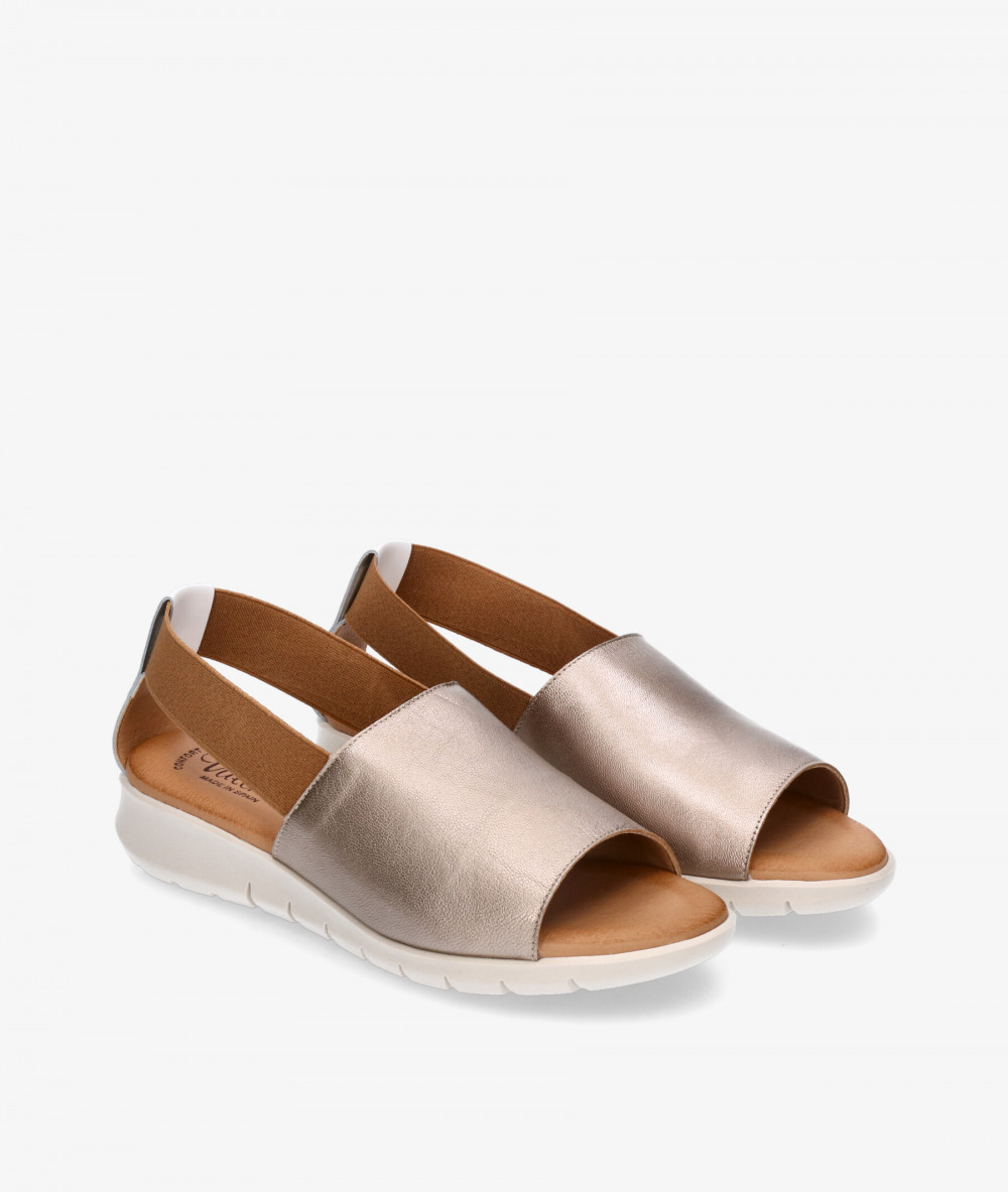 Sandalias Valeria´s 9035 en taupe metalizado Sandalias Valeria´s 9035 en taupe metalizado