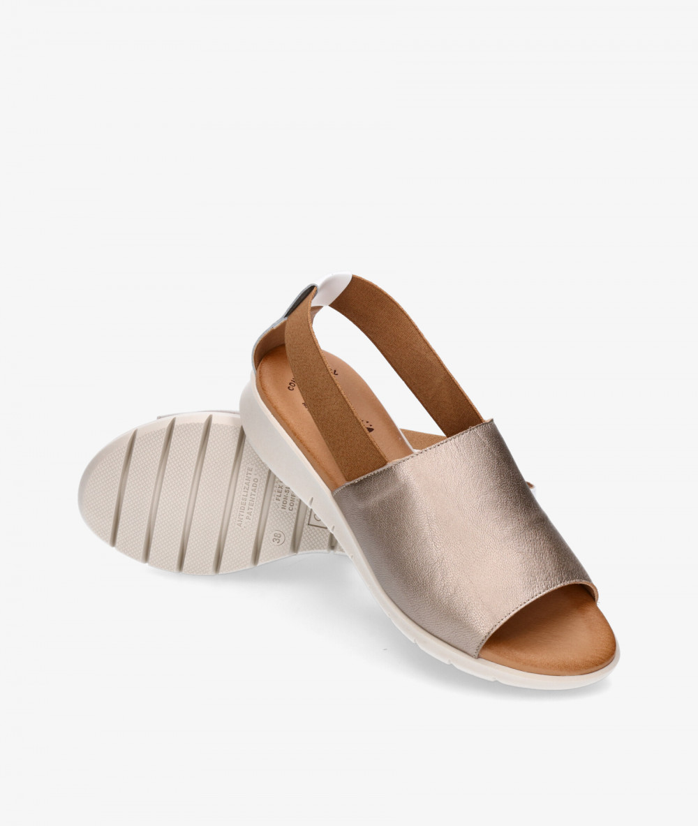 Sandalias Valeria´s 9035 en taupe metalizado Sandalias Valeria´s 9035 en taupe metalizado