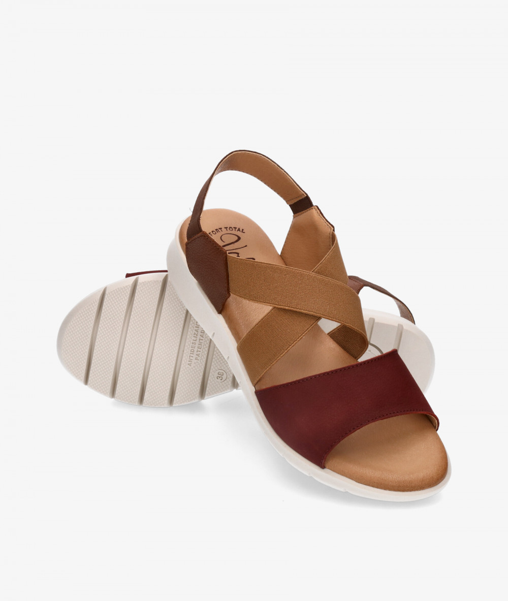 Sandalias Valeria´s 9036 en nobuck burdeos Sandalias Valeria´s 9036 en nobuck burdeos