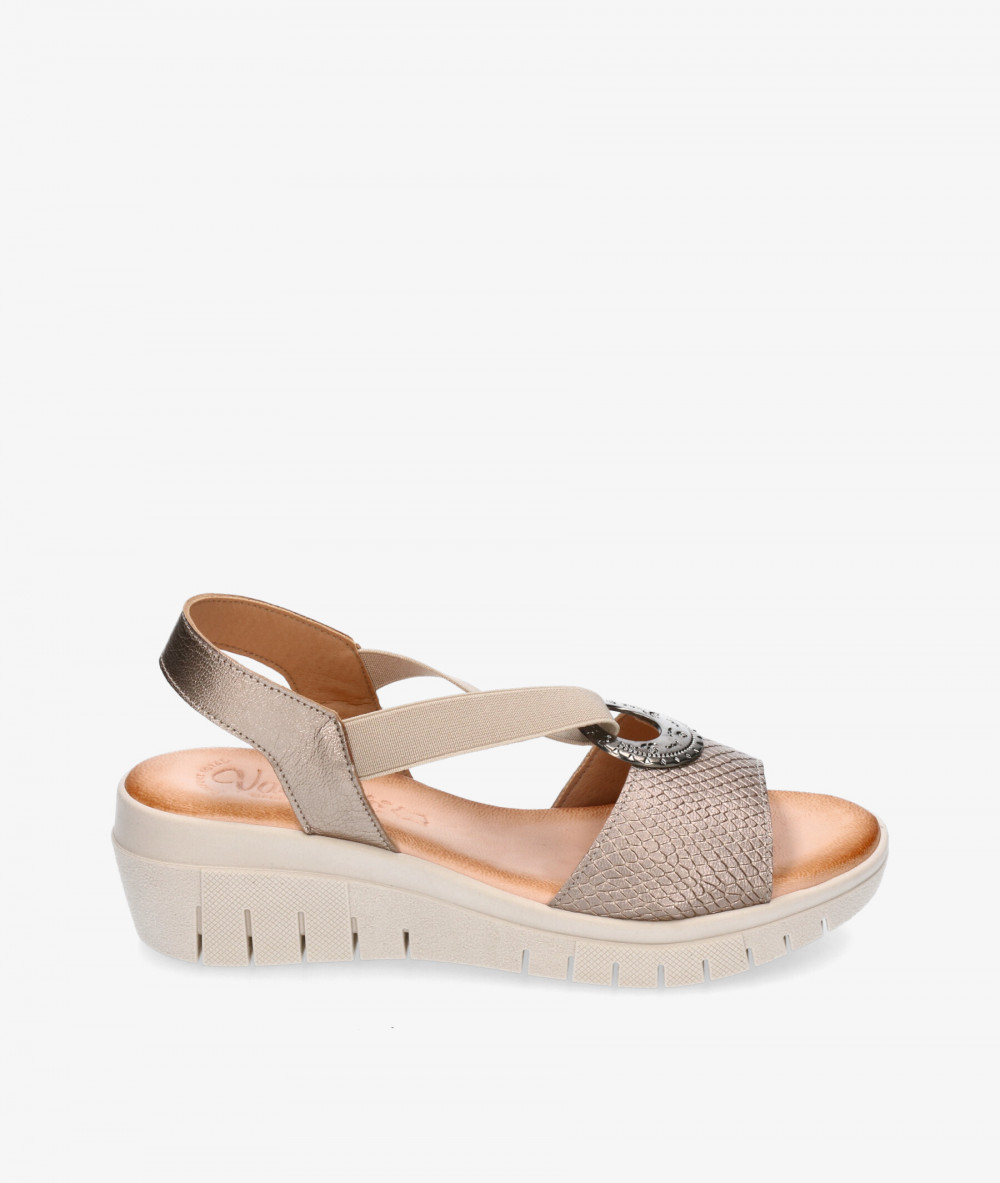 Sandalias Valeria´s 9031-R en taupe metalizado Sandalias Valeria´s 9031-R en taupe metalizado