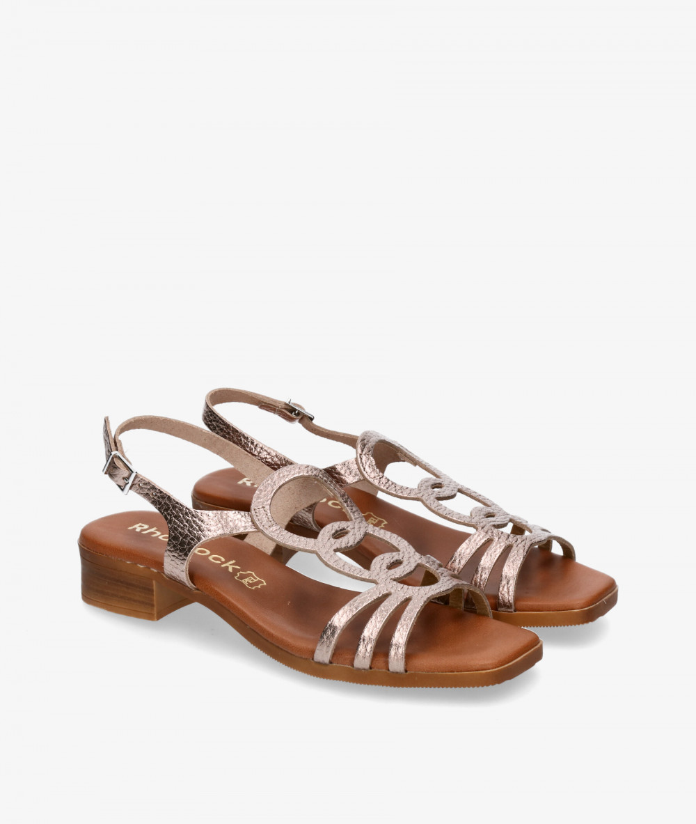 Sandalias Rhostock 5163 en taupe metalizado Sandalias Rhostock 5163 en taupe metalizado