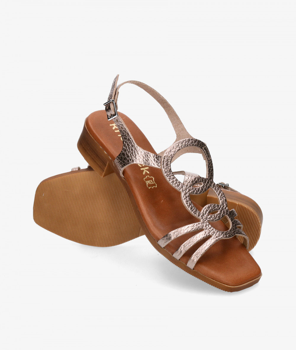 Sandalias Rhostock 5163 en taupe metalizado Sandalias Rhostock 5163 en taupe metalizado