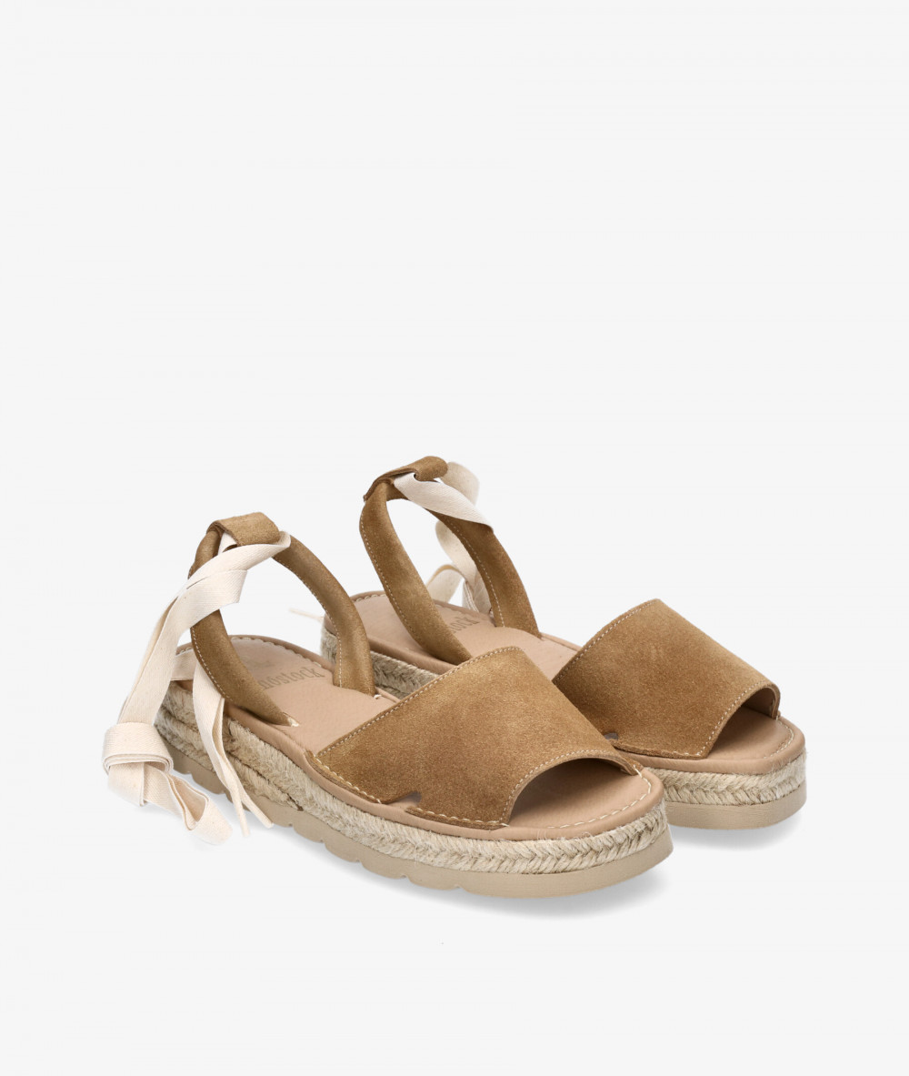 Sandalias Rhostock 13640 en serraje taupe Sandalias Rhostock 13640 en serraje taupe