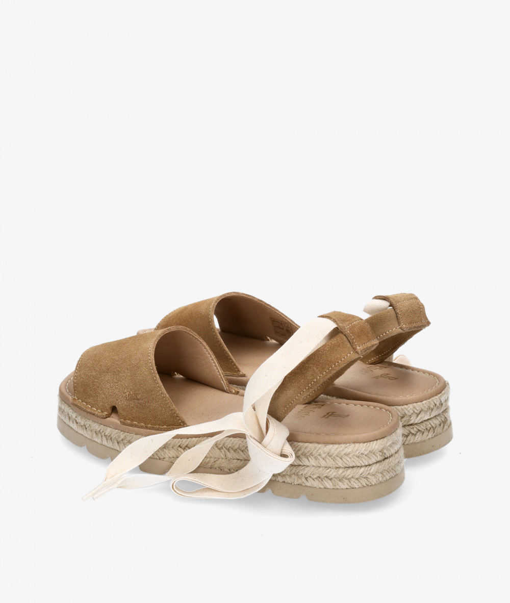 Sandalias Rhostock 13640 en serraje taupe Sandalias Rhostock 13640 en serraje taupe
