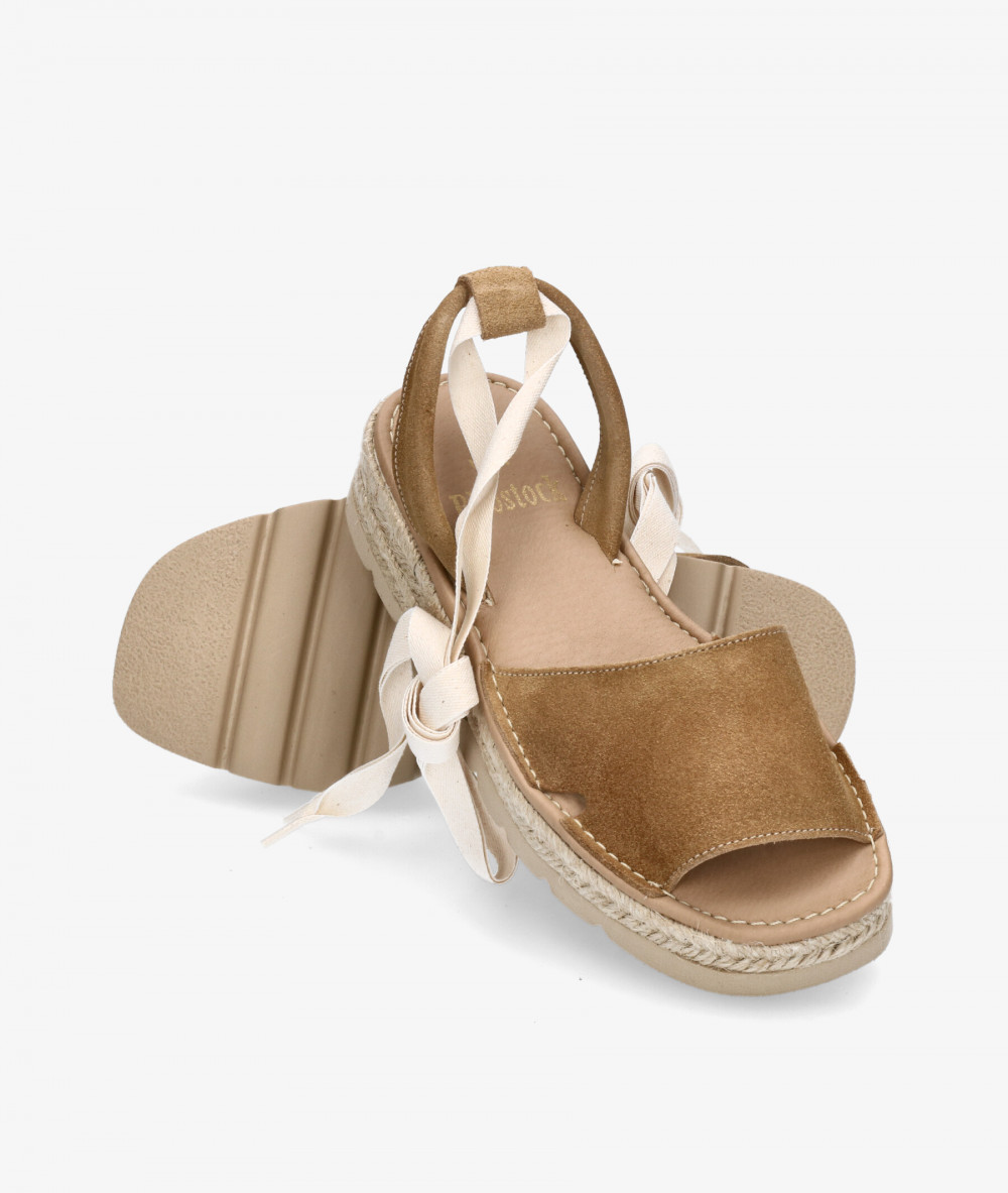 Sandalias Rhostock 13640 en serraje taupe Sandalias Rhostock 13640 en serraje taupe