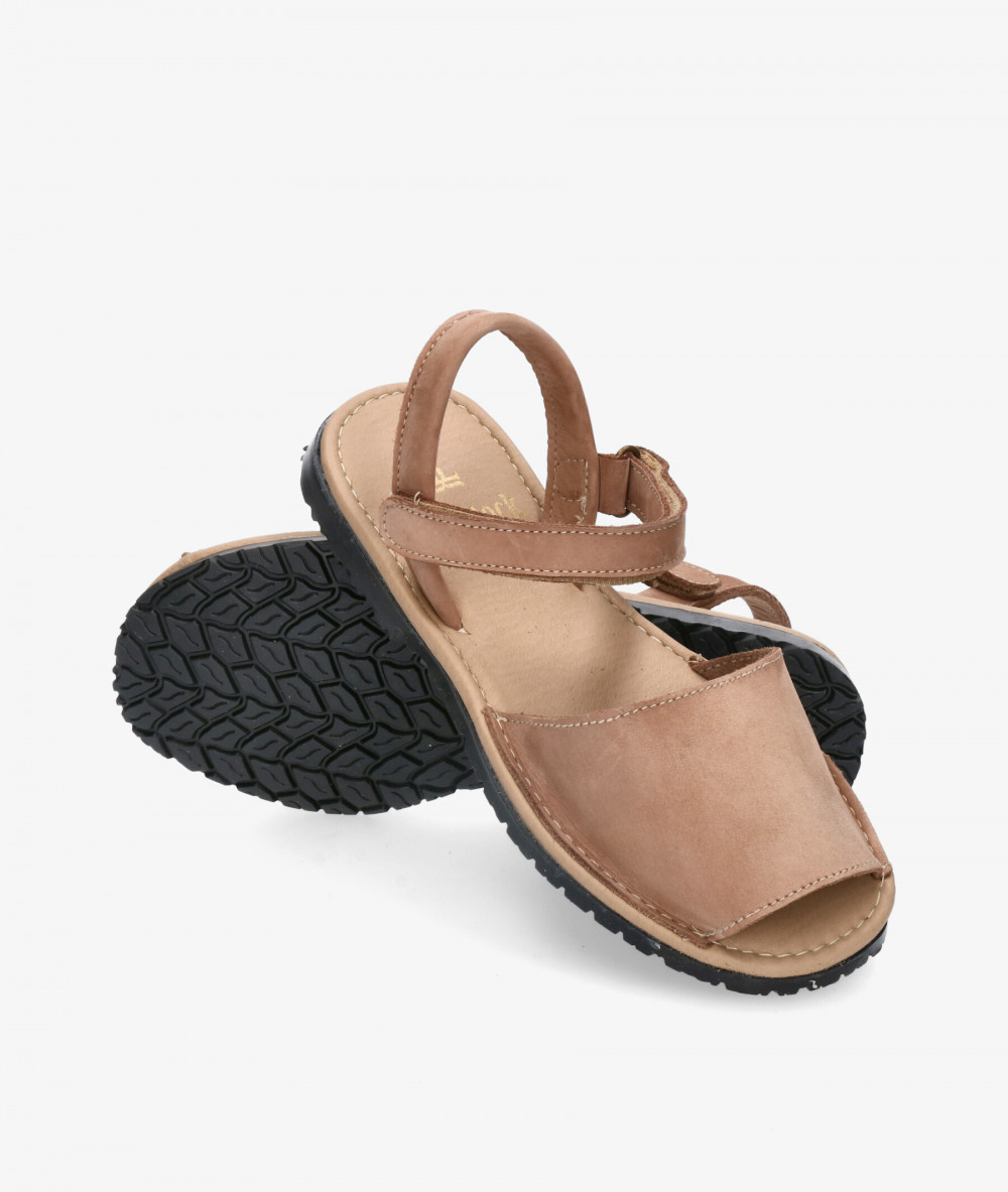 Sandalias Rhostock 14115-R  REDONDA en nobuck taupe Sandalias Rhostock 14115-R  REDONDA en nobuck taupe