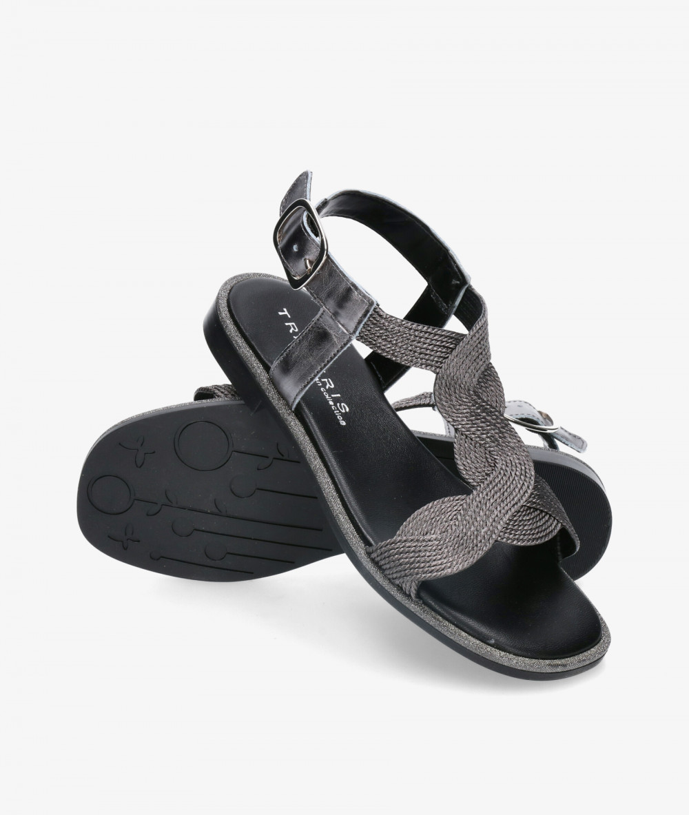 Sandalias Traveris 1575532 en plomo