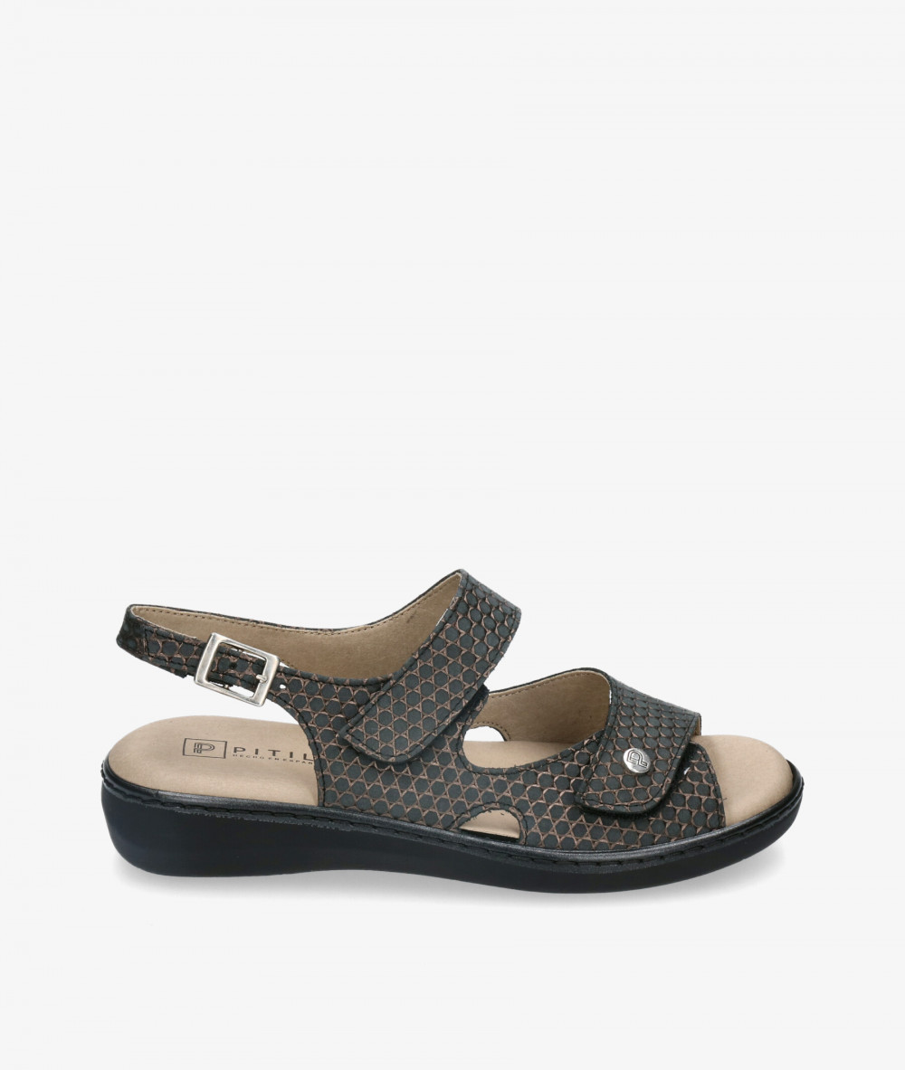 Sandalias Pitillos 5000 en negro metalizado