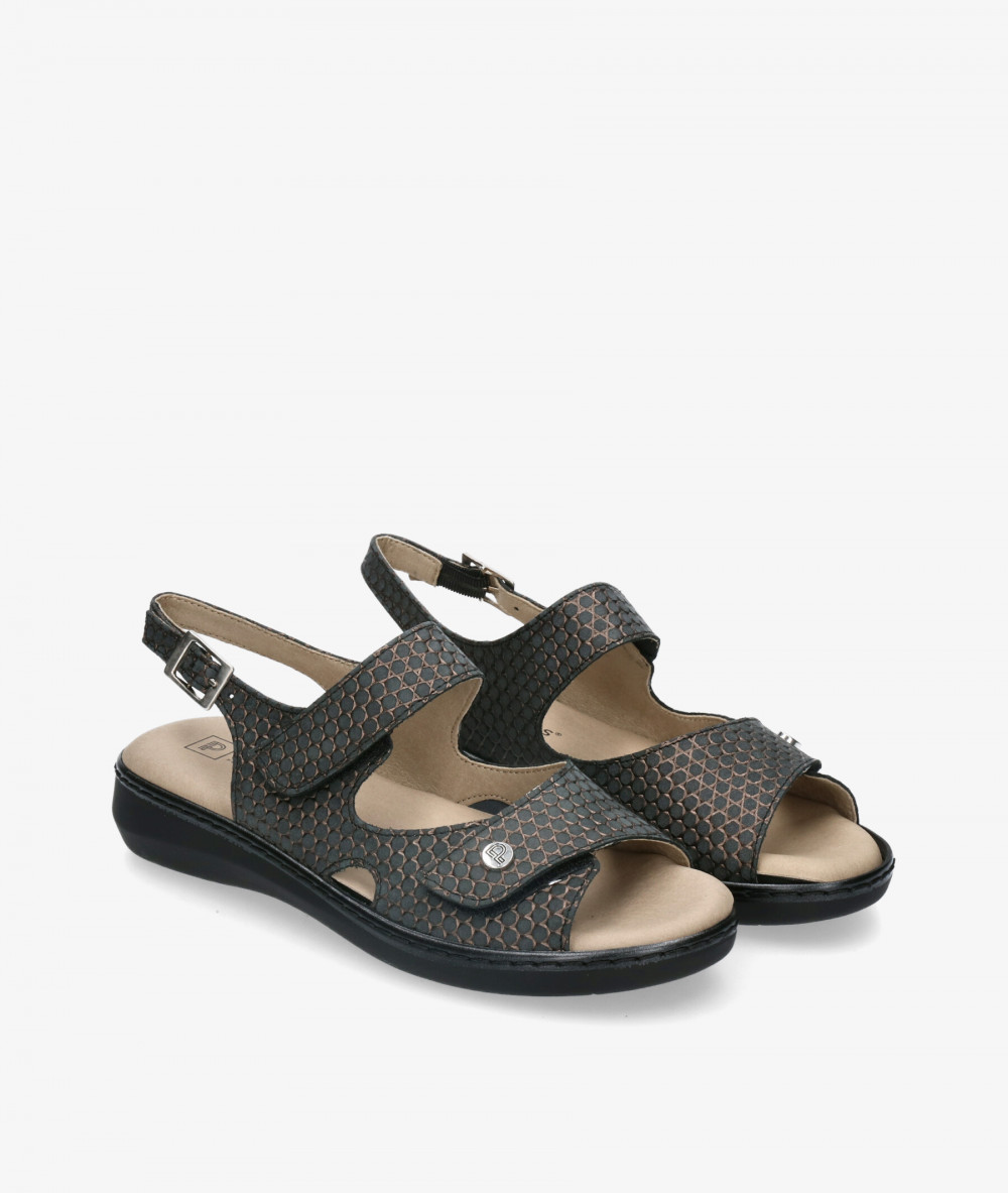 Sandalias Pitillos 5000 en negro metalizado