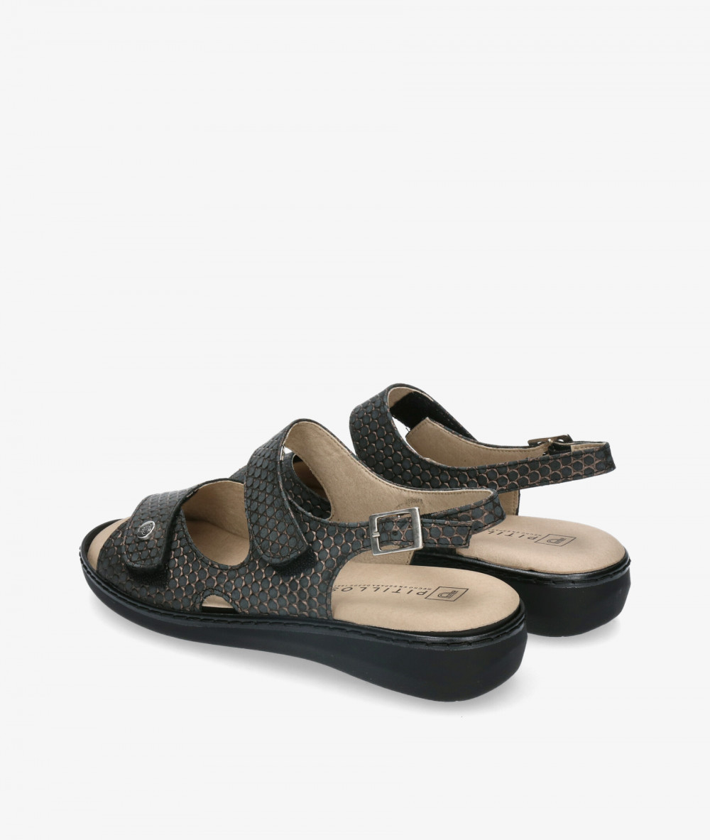 Sandalias Pitillos 5000 en negro metalizado