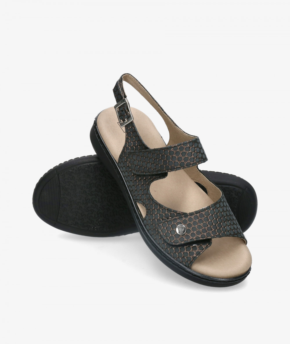 Sandalias Pitillos 5000 en negro metalizado