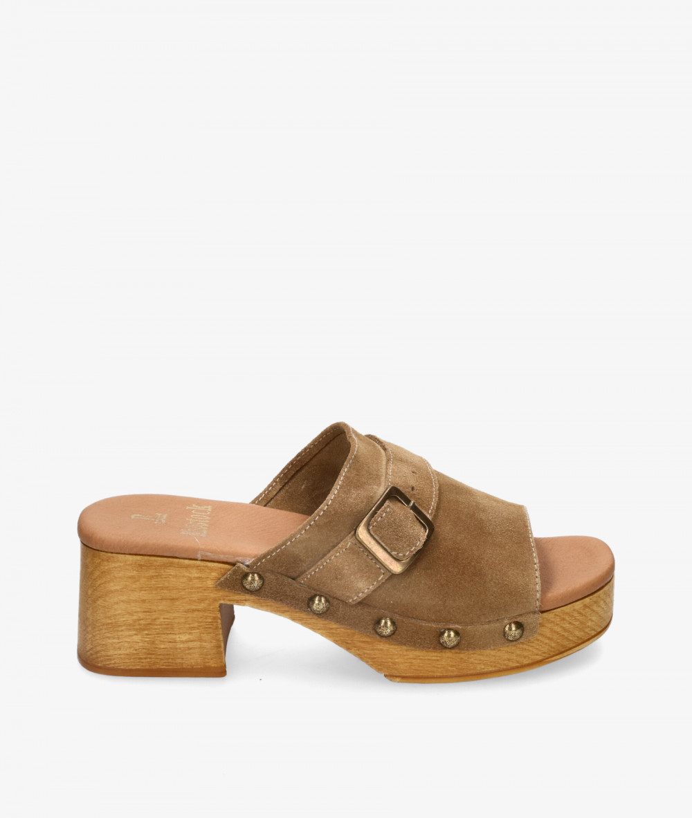 Sandalias Rhostock 14066 en serraje taupe