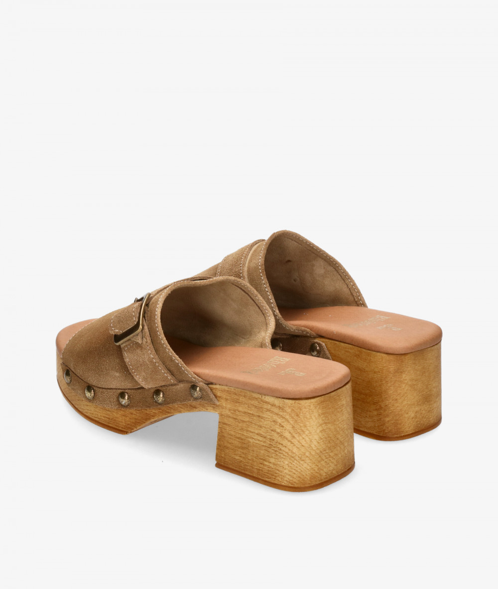 Sandalias Rhostock 14066 en serraje taupe