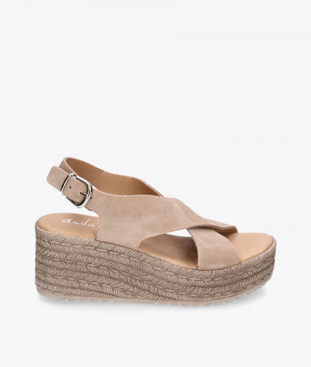Sandalias pabloochoa.shoes 843830 en serraje taupe