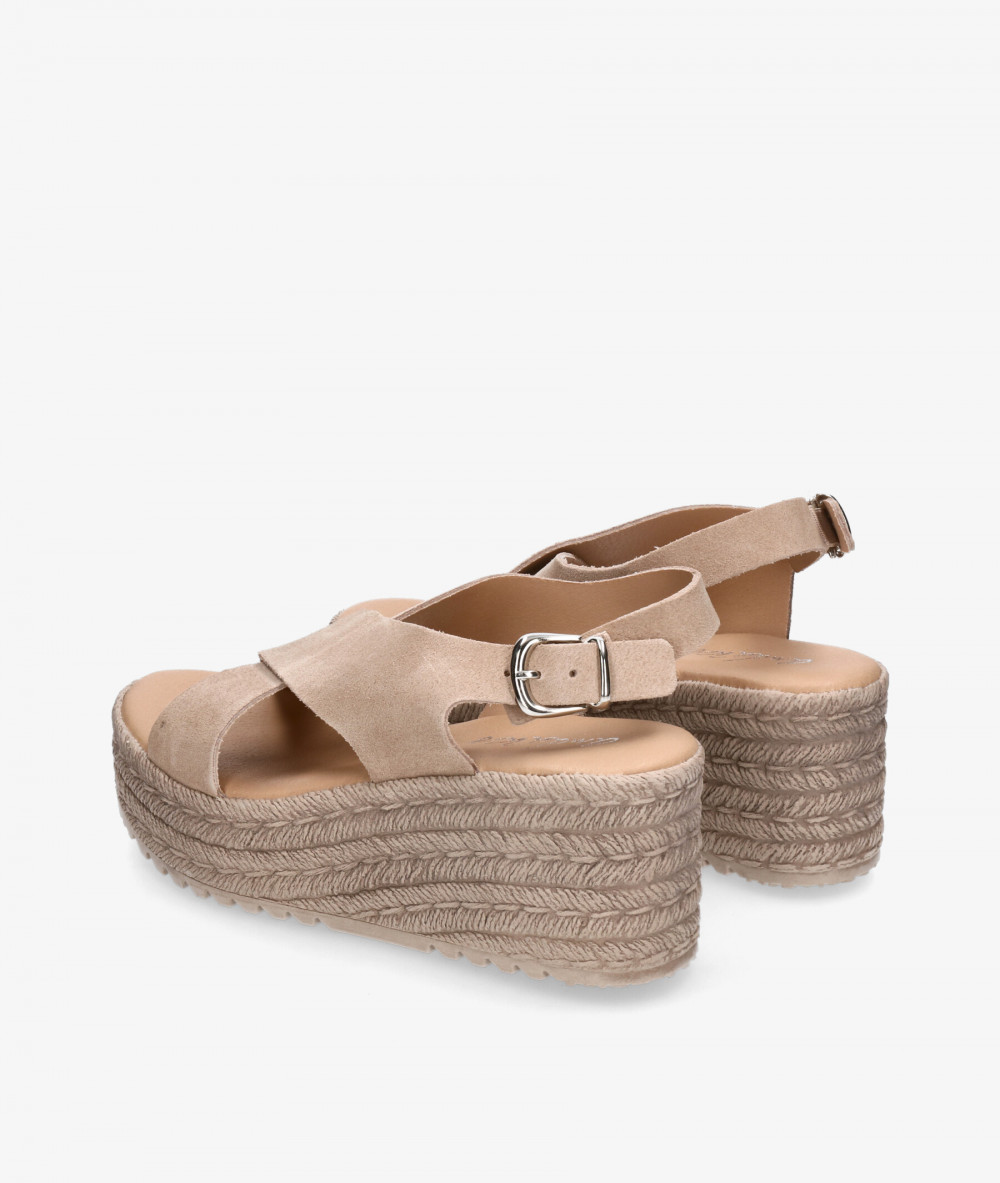 Sandalias pabloochoa.shoes 843830 en serraje taupe