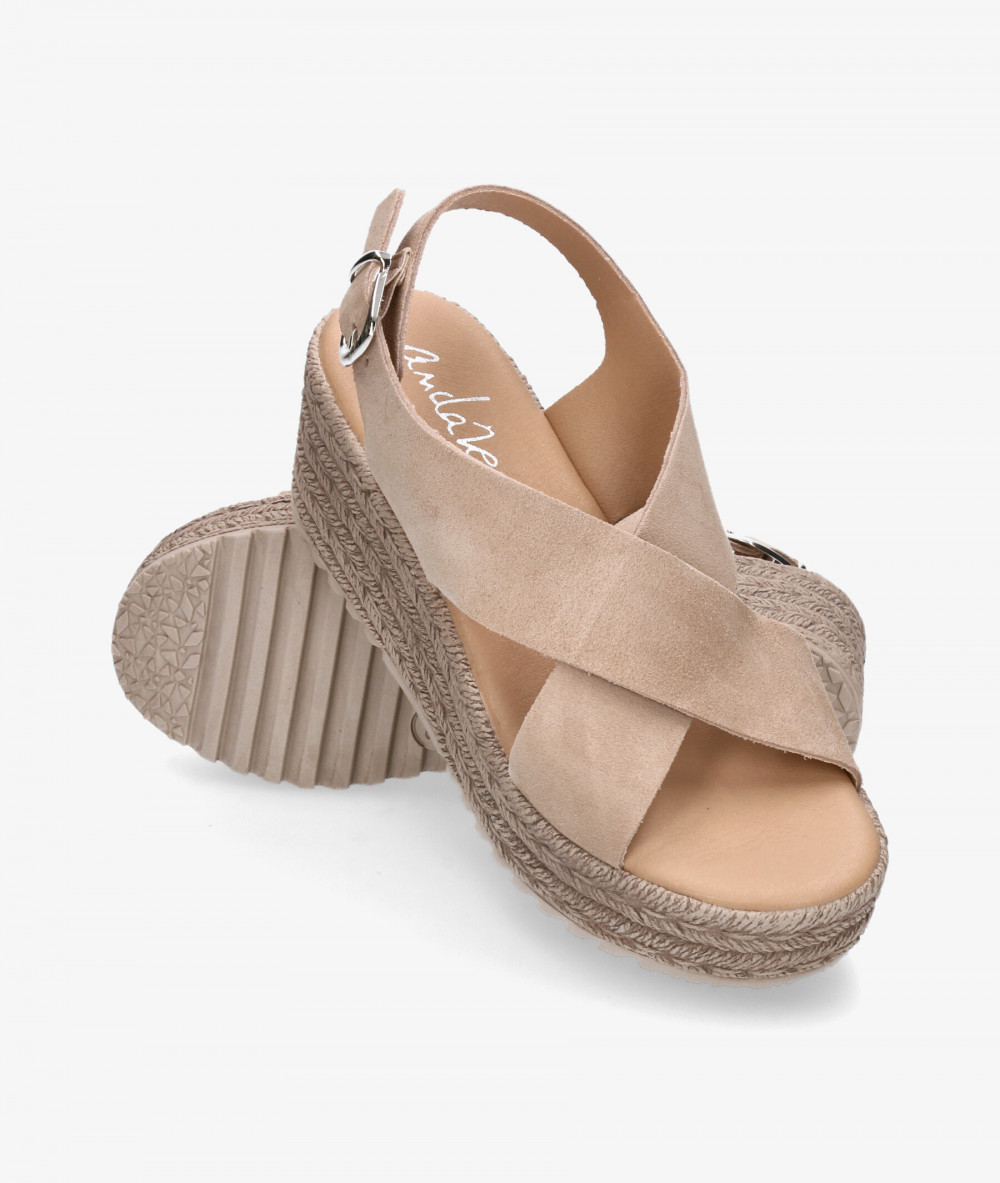 Sandalias pabloochoa.shoes 843830 en serraje taupe