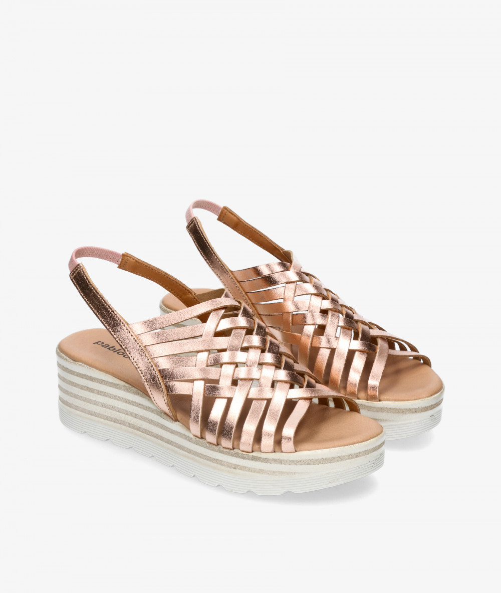 Sandalias pabloochoa.shoes 9056 en nude metalizado Sandalias pabloochoa.shoes 9056 en nude metalizado