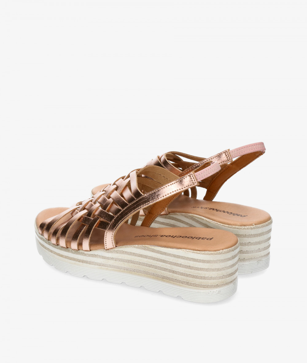 Sandalias pabloochoa.shoes 9056 en nude metalizado Sandalias pabloochoa.shoes 9056 en nude metalizado