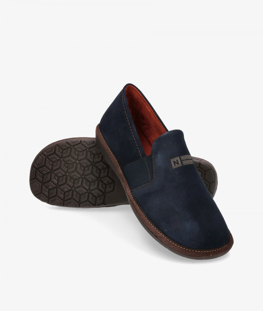 Zapatillas de casa Nordikas  9181/F en serraje azul Zapatillas de casa Nordikas  9181/F en serraje azul