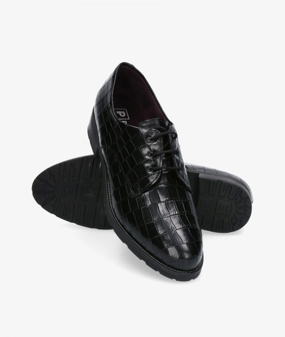 Zapatos inglés Pitillos 1731 en coco negro Zapatos inglés Pitillos 1731 en coco negro