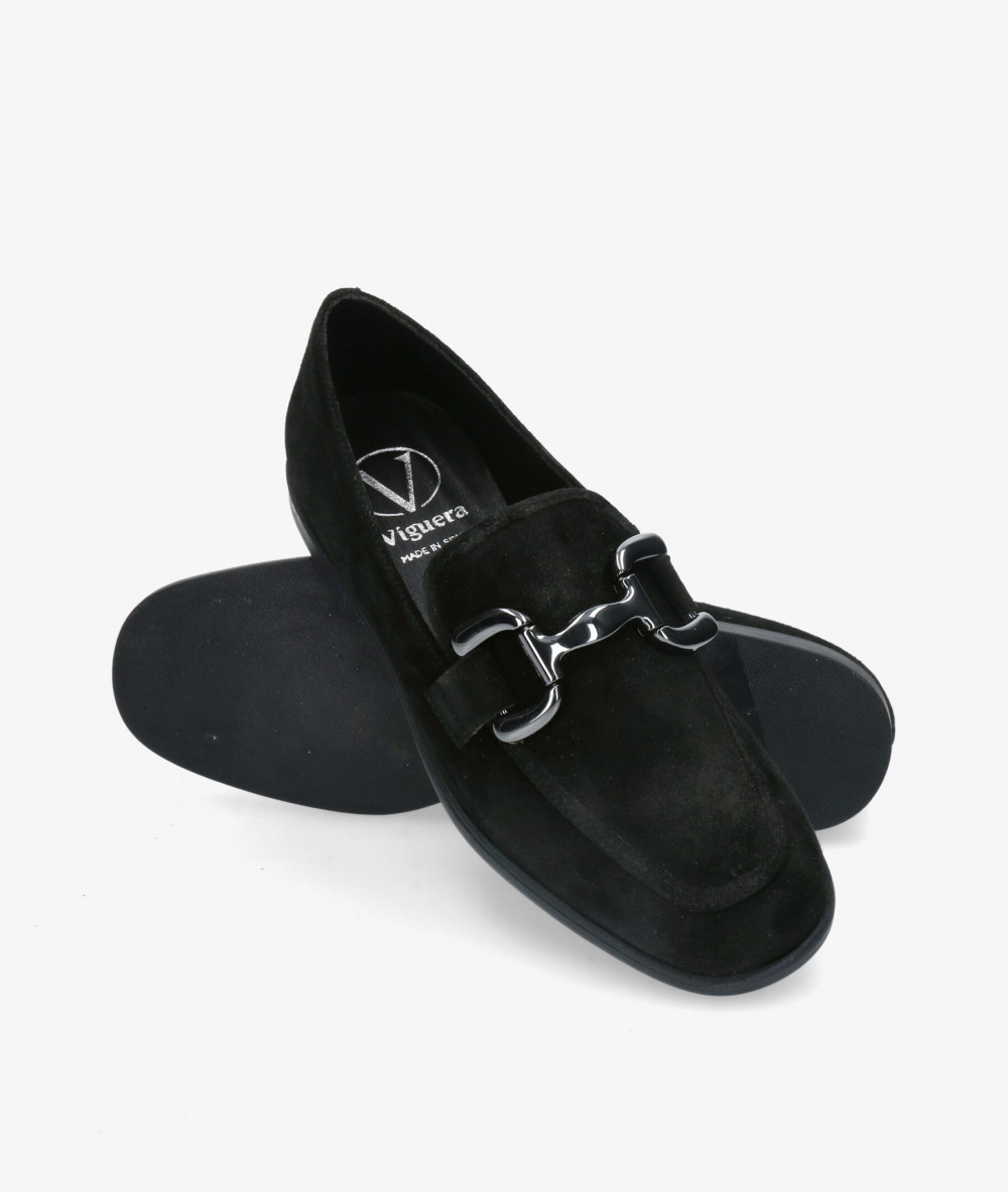Mocasines Viguera 8015 en serraje negro Mocasines Viguera 8015 en serraje negro