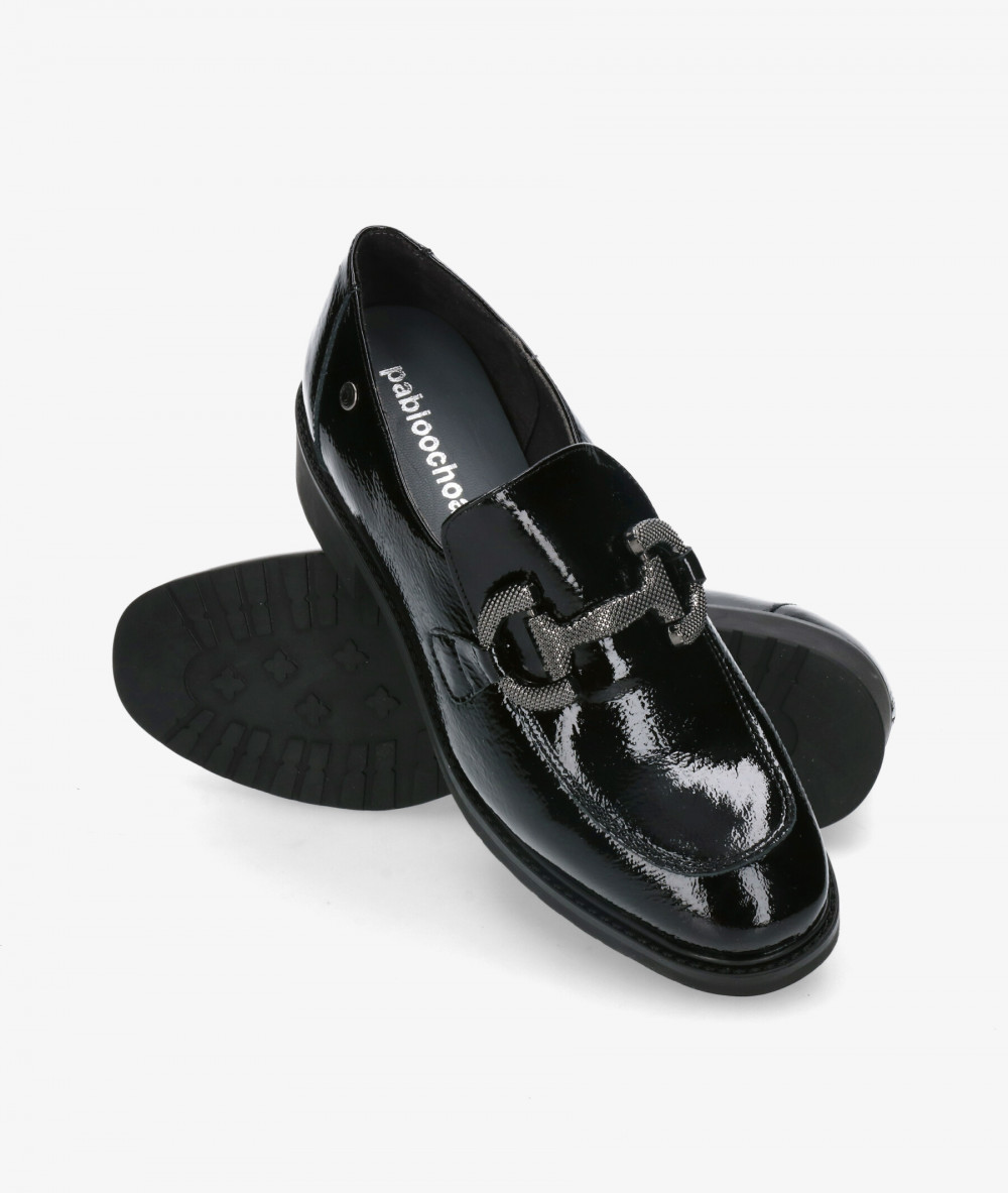 Mocasines pabloochoa.shoes 7160 en charol negro Mocasines pabloochoa.shoes 7160 en charol negro