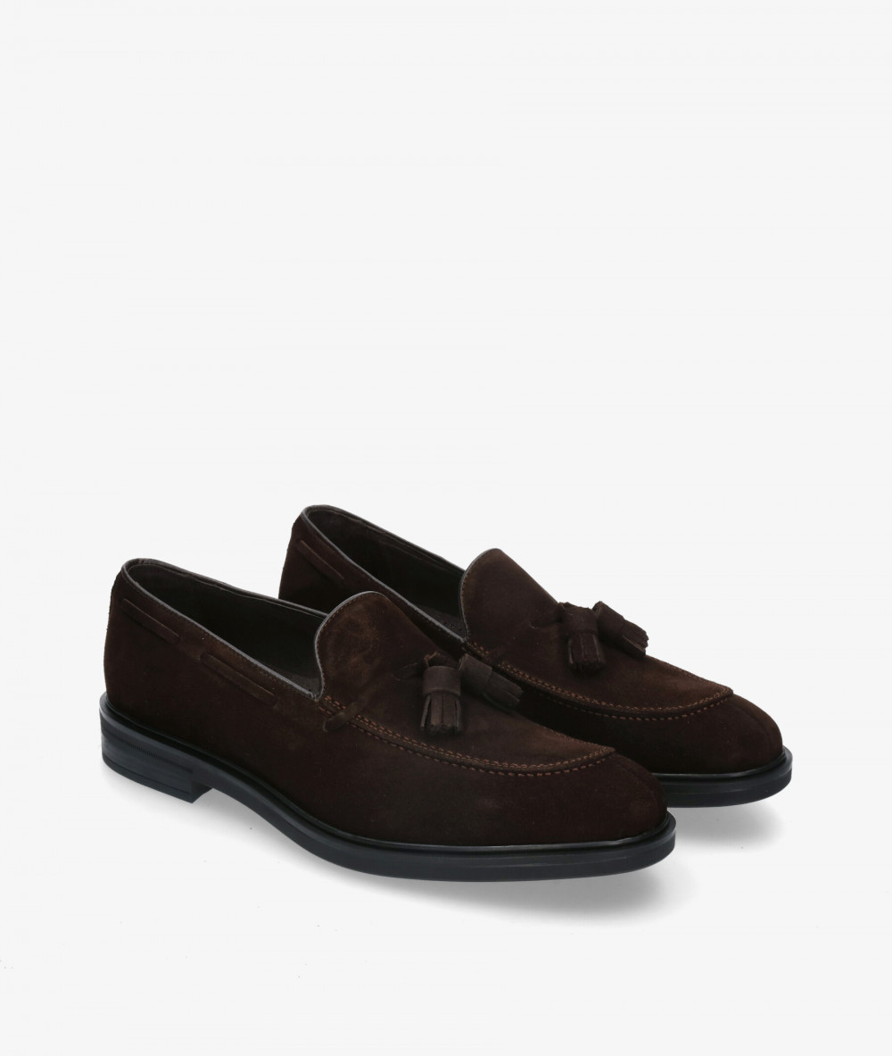 HOBBS- DON Dress rubber sole shoes 10980 in brown split suede