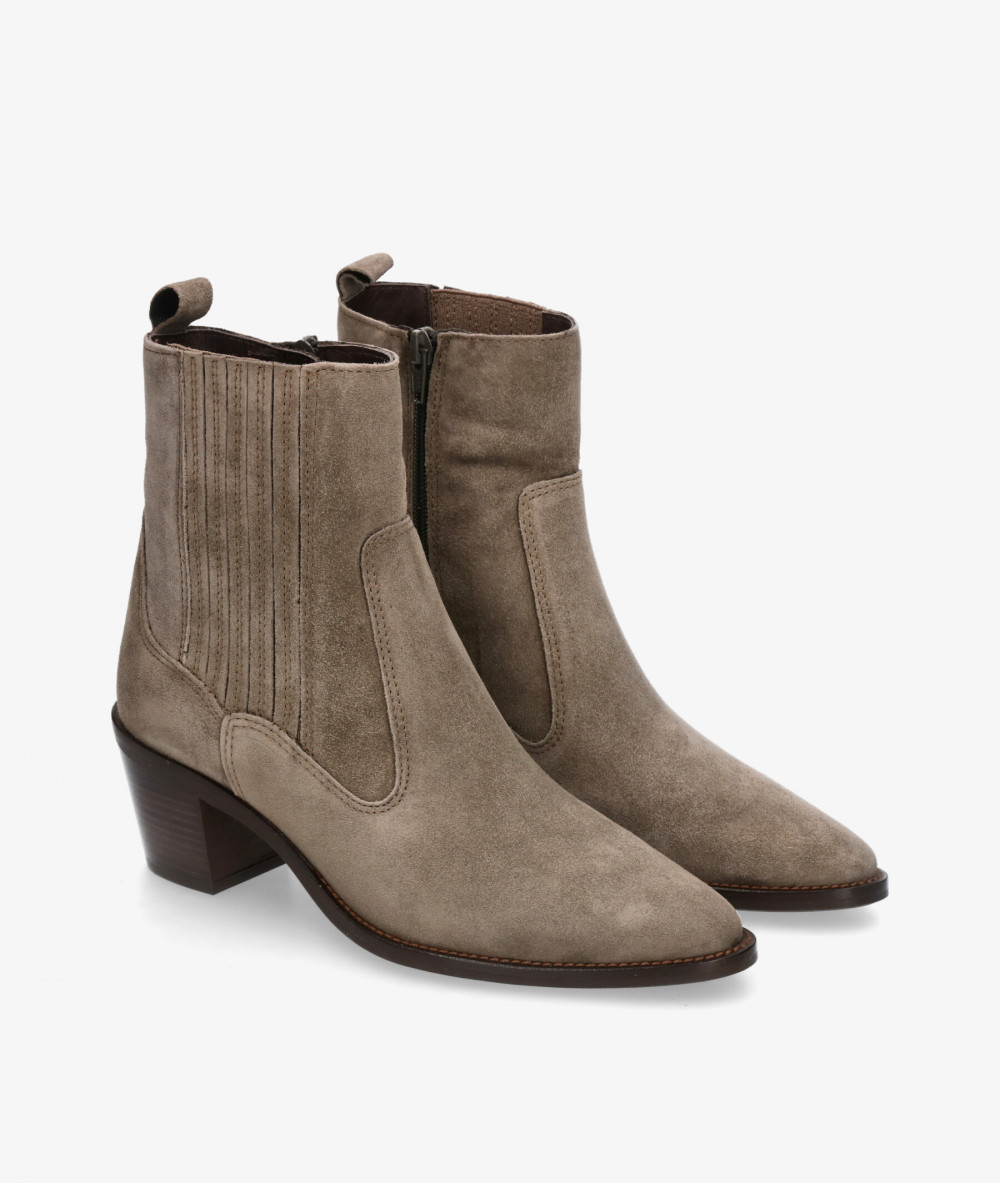 Botines Alpe  2581 en serraje gris Botines Alpe  2581 en serraje gris