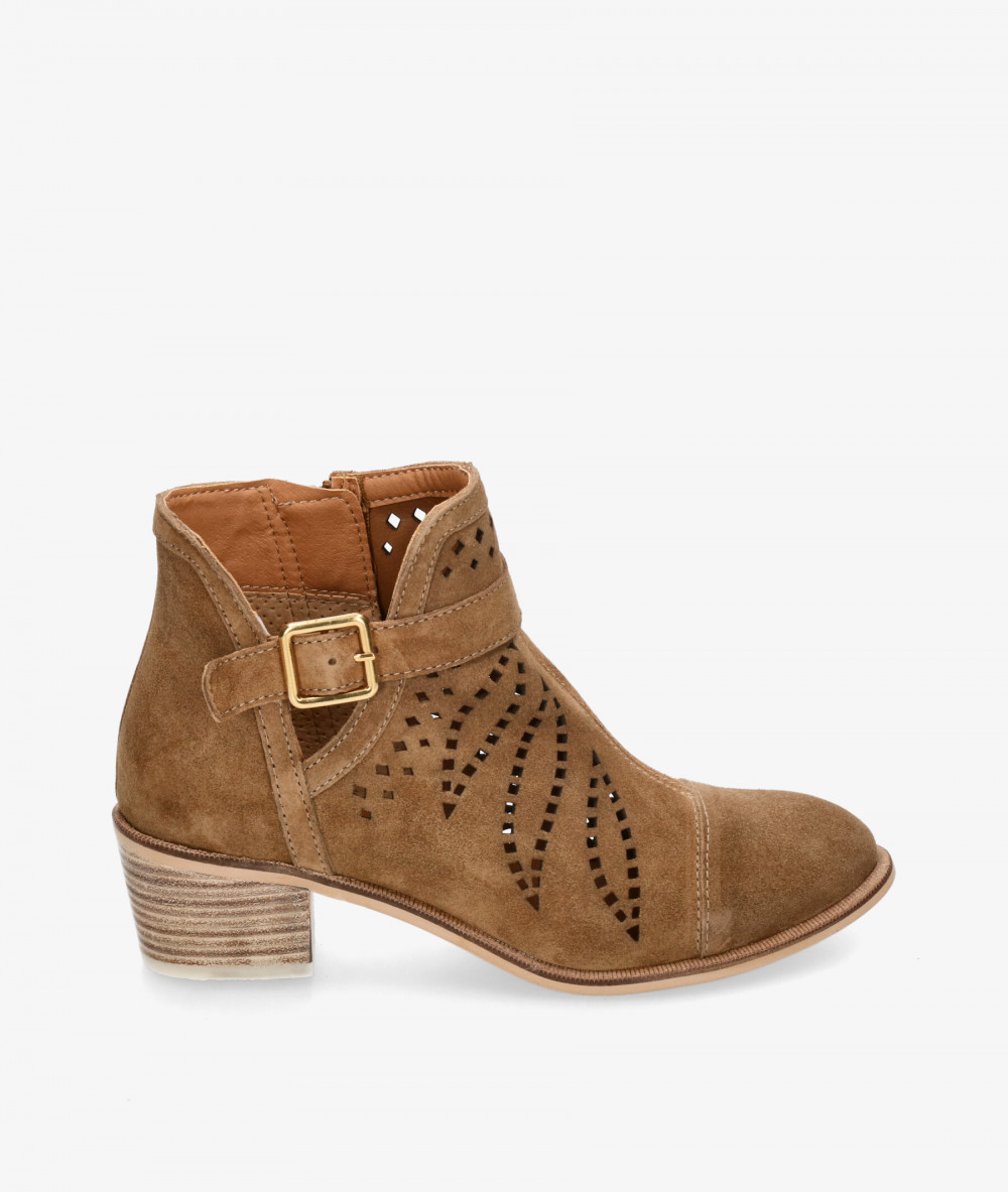 Botines Alpe  5054 en serraje cuero