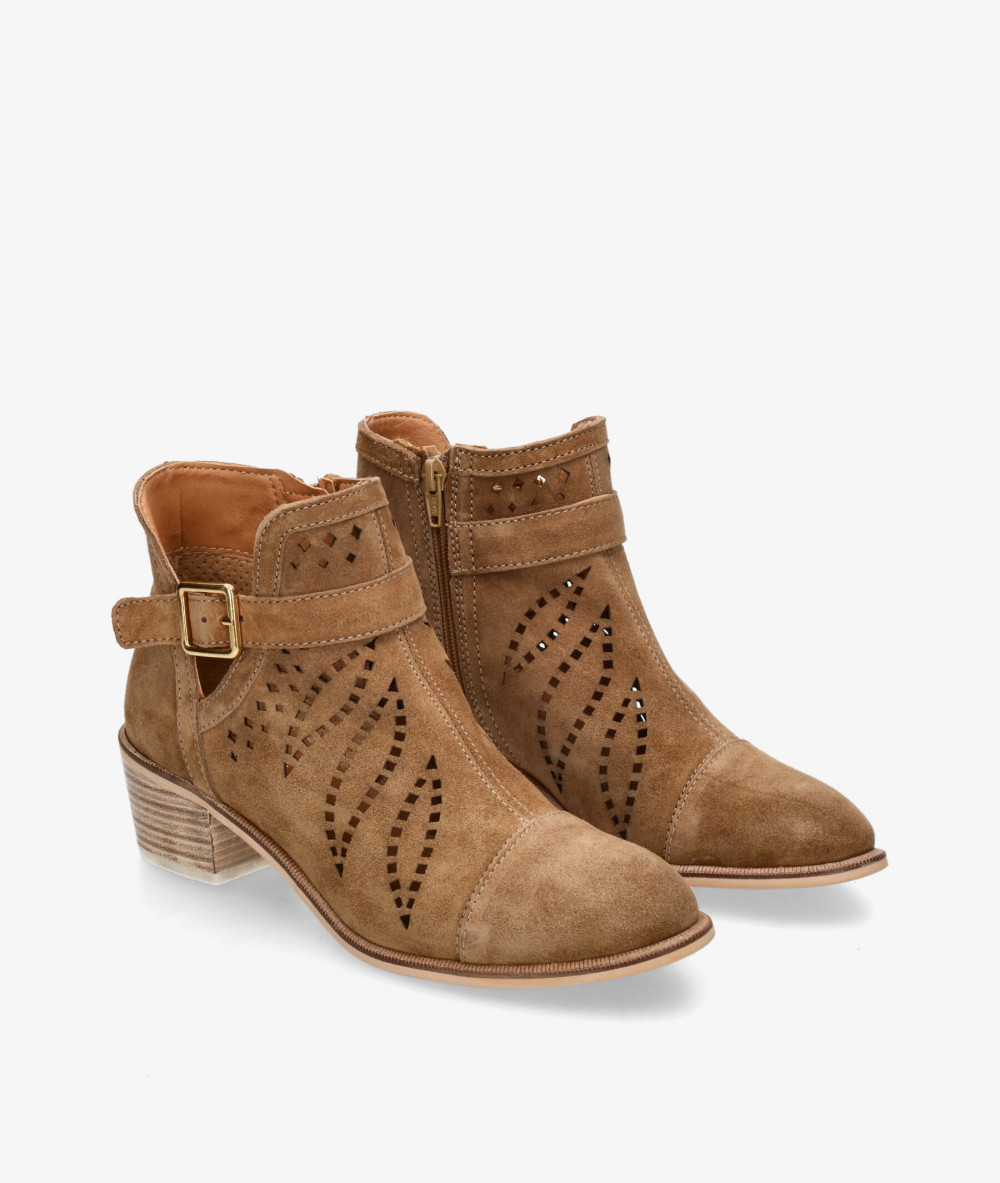 Botines Alpe  5054 en serraje cuero