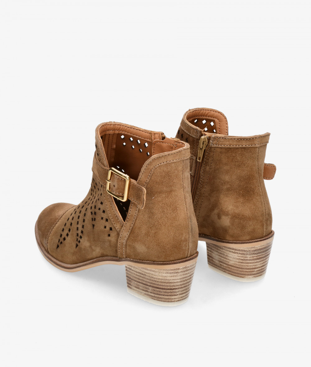 Botines Alpe  5054 en serraje cuero